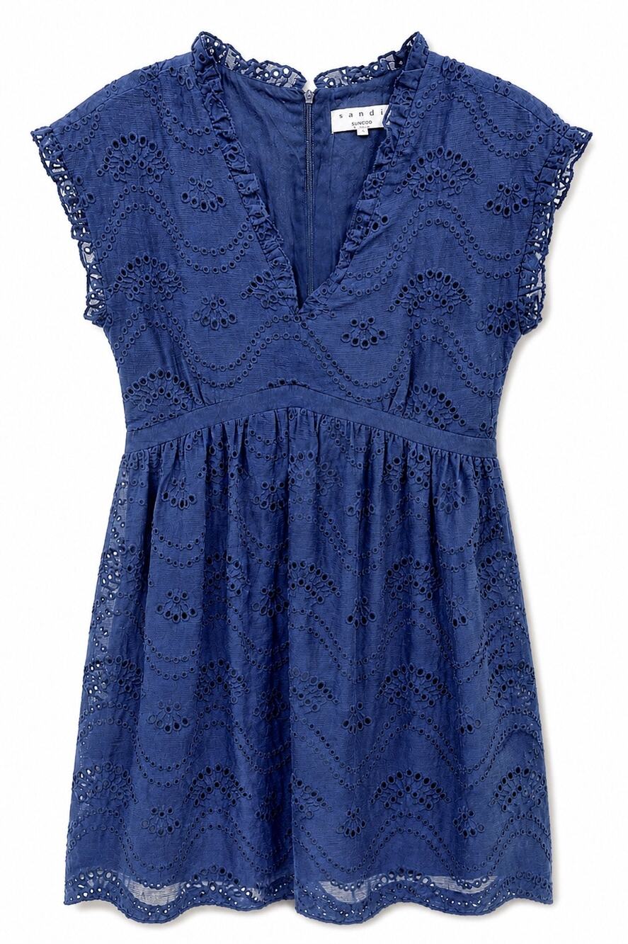 Serie Suncoo Navy Eyelet Lace Dress
